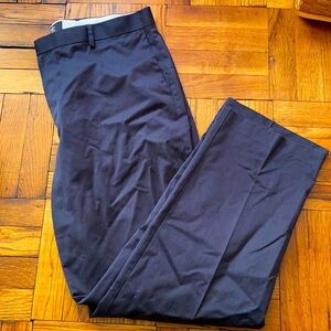 dockers essential khaki classic fit gray striped pants size: 38 x 32